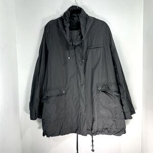 XL Eileen Fisher Sporty cotton/nylon stand collar gray wind breaker.Size XL